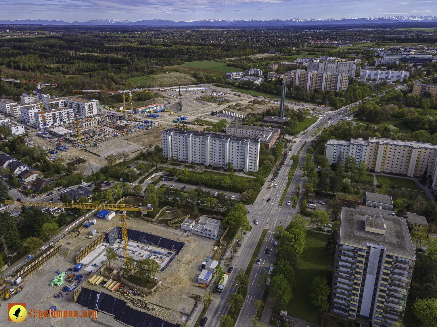 08.05.2021 - Luftbilder der Baustelle Alexisquart und Pandion Verde in Neuperlach 08.05.2021 - Luftbilder der Baustelle Alexisquart und Pandion Verde in Neuperlach