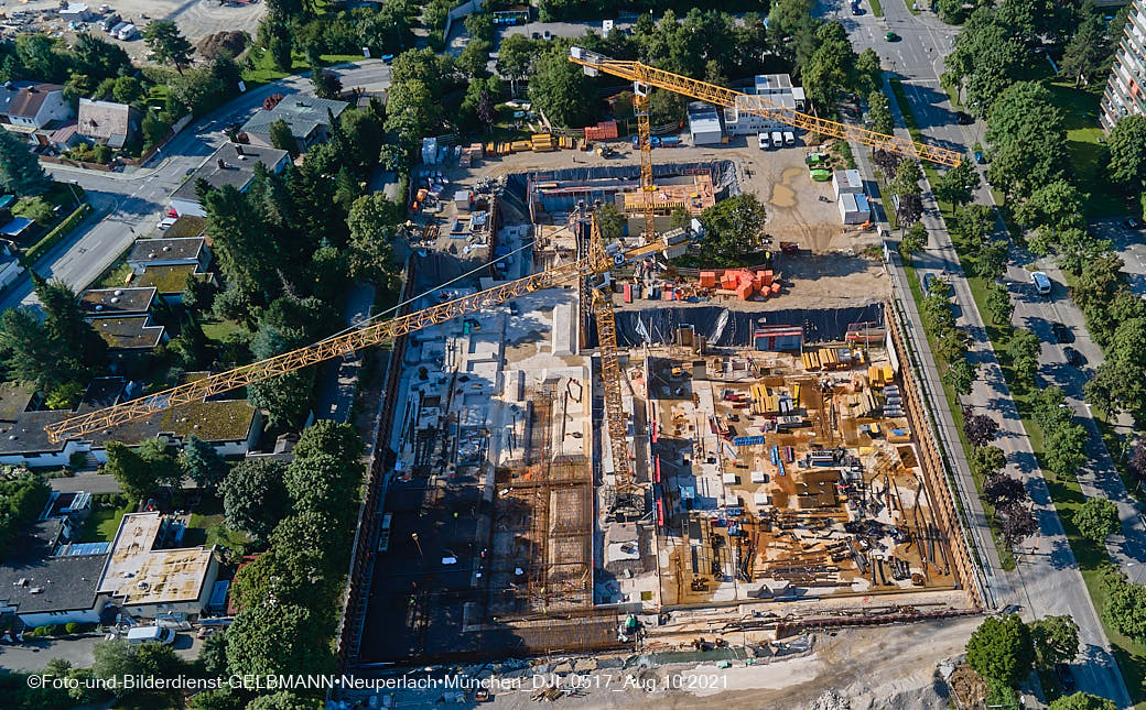 09.08.2021 - Luftbilder von der Baustelle Grundschule am Karl-Marx-Ring in Neuperlach 09.08.2021 - Luftbilder von der Baustelle Grundschule am Karl-Marx-Ring in Neuperlach