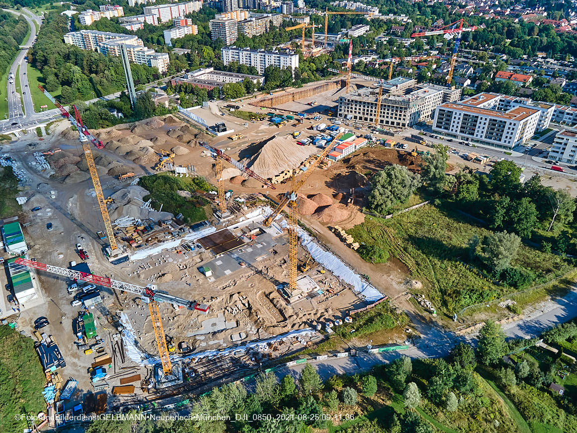 25.08.2020 - Luftaufnahmen vom Alexisquartier in Neuperlach in nördlicher Richtung 25.08.2020 - Luftaufnahmen vom Alexisquartier in Neuperlach in nördlicher Richtung