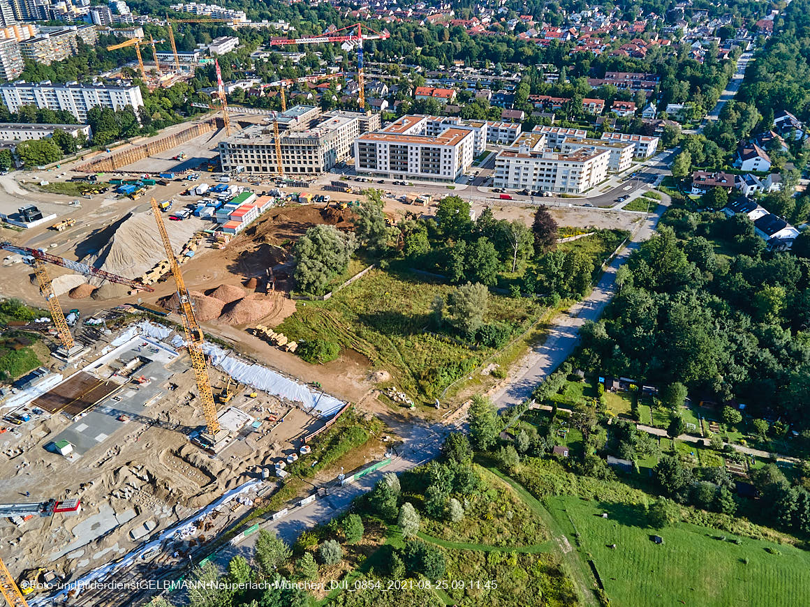 25.08.2020 - Luftaufnahmen vom Alexisquartier in Neuperlach in nördlicher Richtung 25.08.2020 - Luftaufnahmen vom Alexisquartier in Neuperlach in nördlicher Richtung