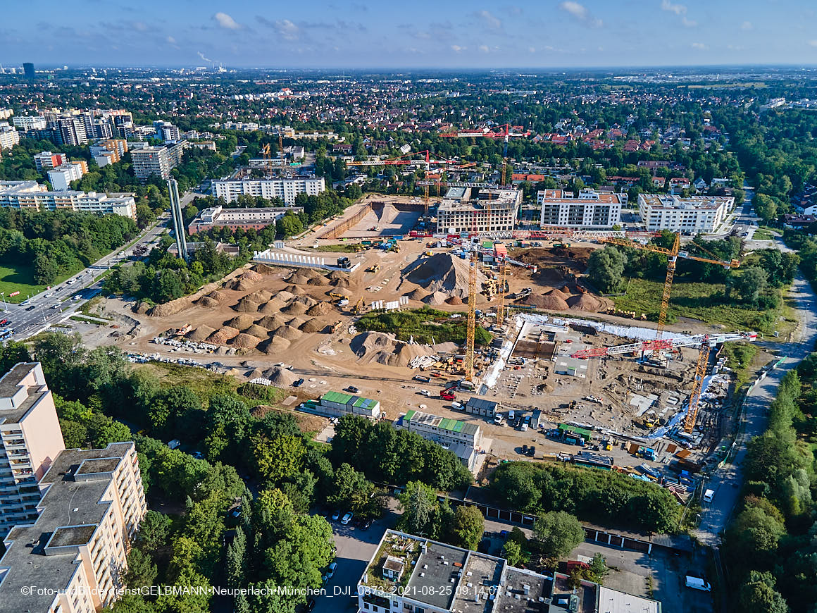 25.08.2020 - Luftaufnahmen vom Alexisquartier in Neuperlach in nördlicher Richtung 25.08.2020 - Luftaufnahmen vom Alexisquartier in Neuperlach in nördlicher Richtung