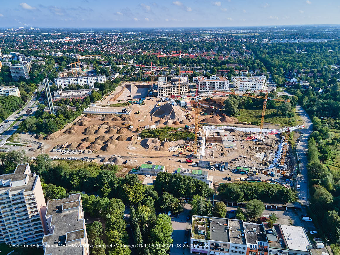 25.08.2020 - Luftaufnahmen vom Alexisquartier in Neuperlach in nördlicher Richtung 25.08.2020 - Luftaufnahmen vom Alexisquartier in Neuperlach in nördlicher Richtung
