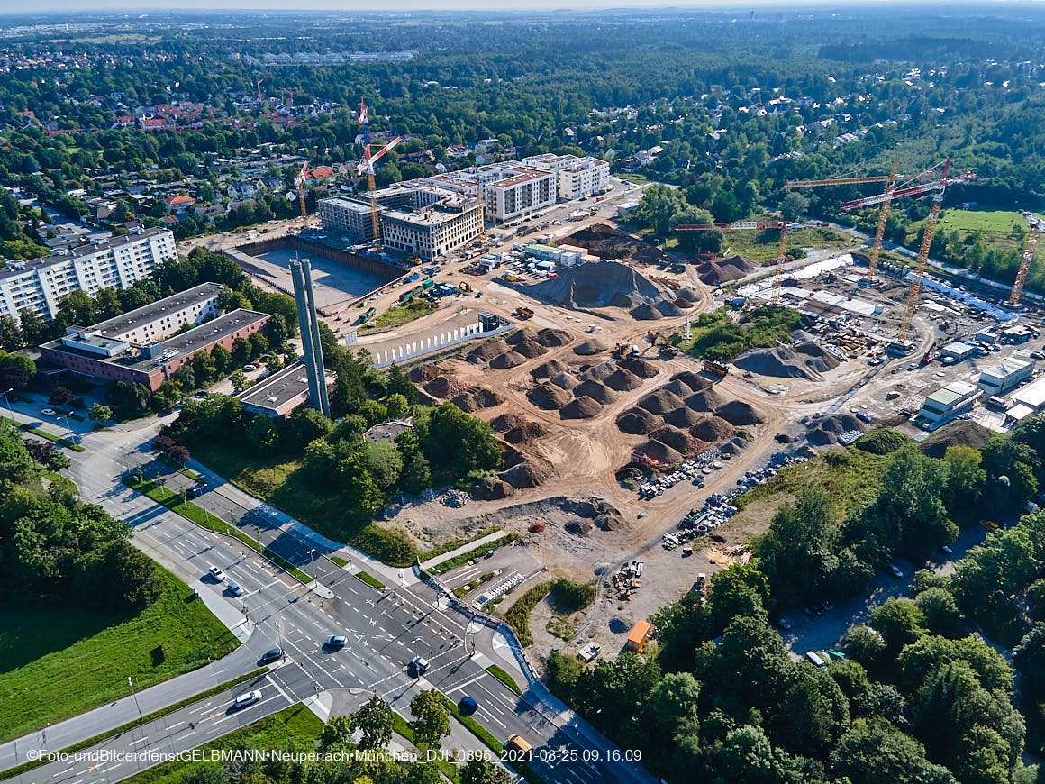25.08.2020 - Luftaufnahmen vom Alexisquartier in Neuperlach in nördlicher Richtung 25.08.2020 - Luftaufnahmen vom Alexisquartier in Neuperlach in nördlicher Richtung