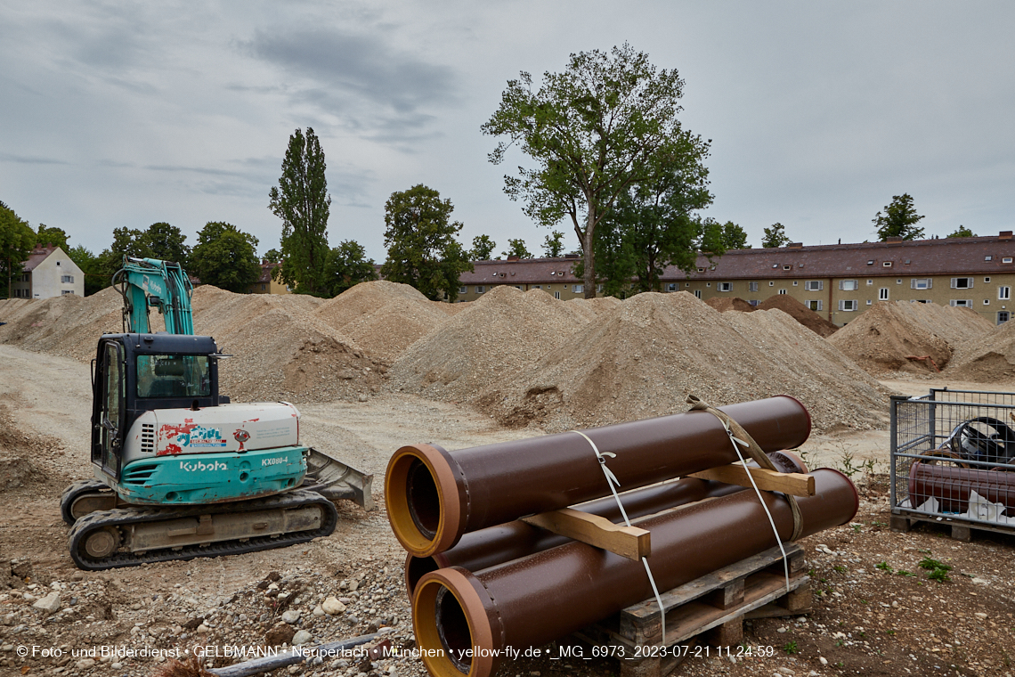 21.07.2023 - Baustelle Maikäfersiedlung in Berg am Laim und Neuperlach