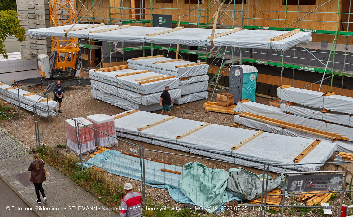 25.07.2023 - neue Wände für das Haus für Kinder in Neuperlach