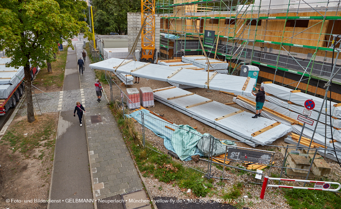 25.07.2023 - neue Wände für das Haus für Kinder in Neuperlach