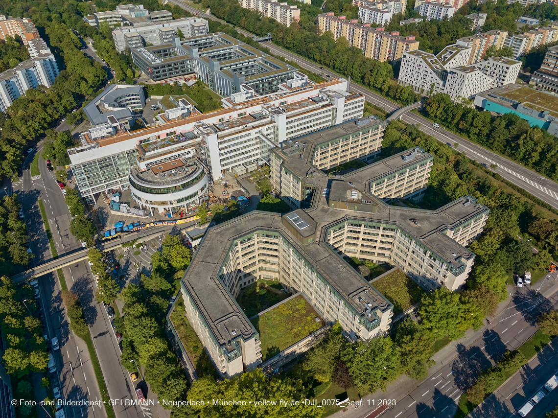11.09.2023 - Der Wohnring und das ehemalige Allianzgebäude in Neuperlach