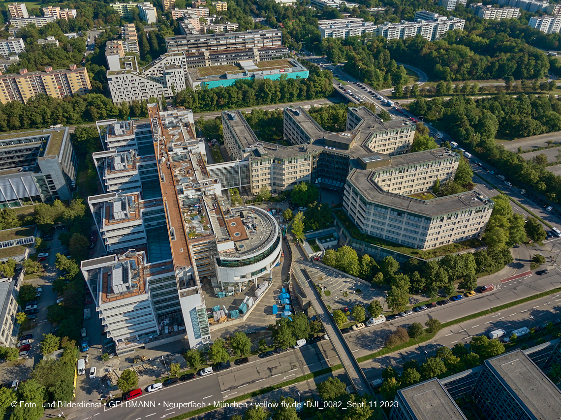 11.09.2023 - Der Wohnring und das ehemalige Allianzgebäude in Neuperlach