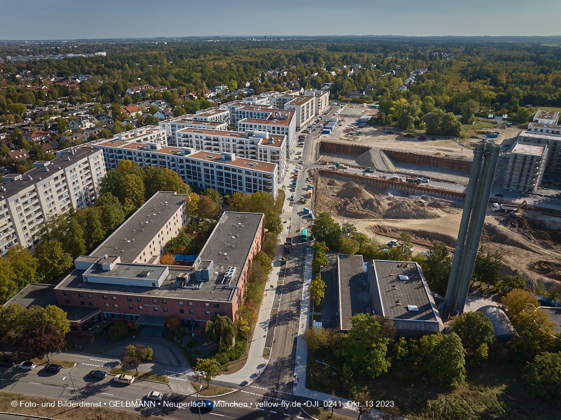 13.10.2023 - DEMOS-Baustelle und BayernHeim-Baustelle Alexisquartier udn Pandion Verde in Neuperlach 13.10.2023 - DEMOS-Baustelle und BayernHeim-Baustelle Alexisquartier udn Pandion Verde in Neuperlach