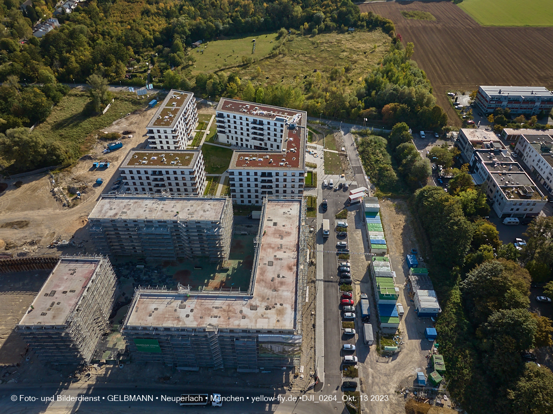 13.10.2023 - DEMOS-Baustelle und BayernHeim-Baustelle Alexisquartier udn Pandion Verde in Neuperlach 13.10.2023 - DEMOS-Baustelle und BayernHeim-Baustelle Alexisquartier udn Pandion Verde in Neuperlach