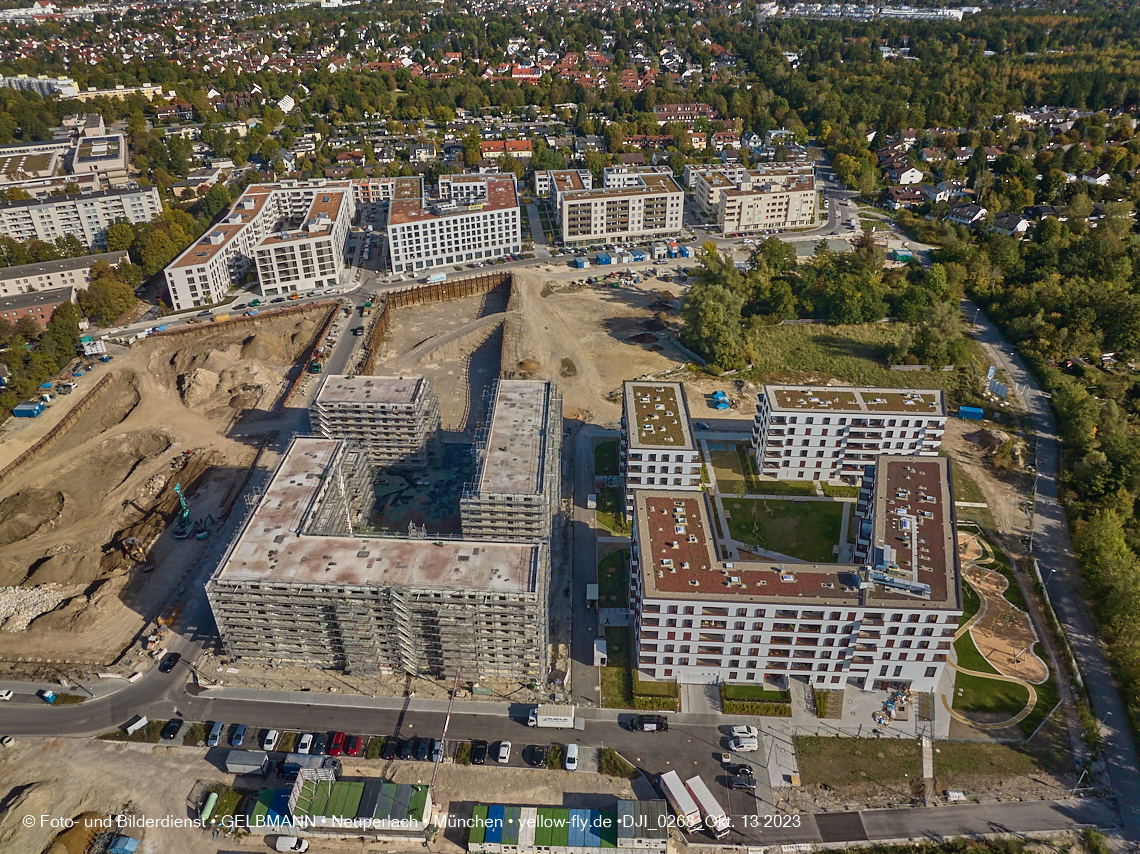 13.10.2023 - DEMOS-Baustelle und BayernHeim-Baustelle Alexisquartier udn Pandion Verde in Neuperlach 13.10.2023 - DEMOS-Baustelle und BayernHeim-Baustelle Alexisquartier udn Pandion Verde in Neuperlach
