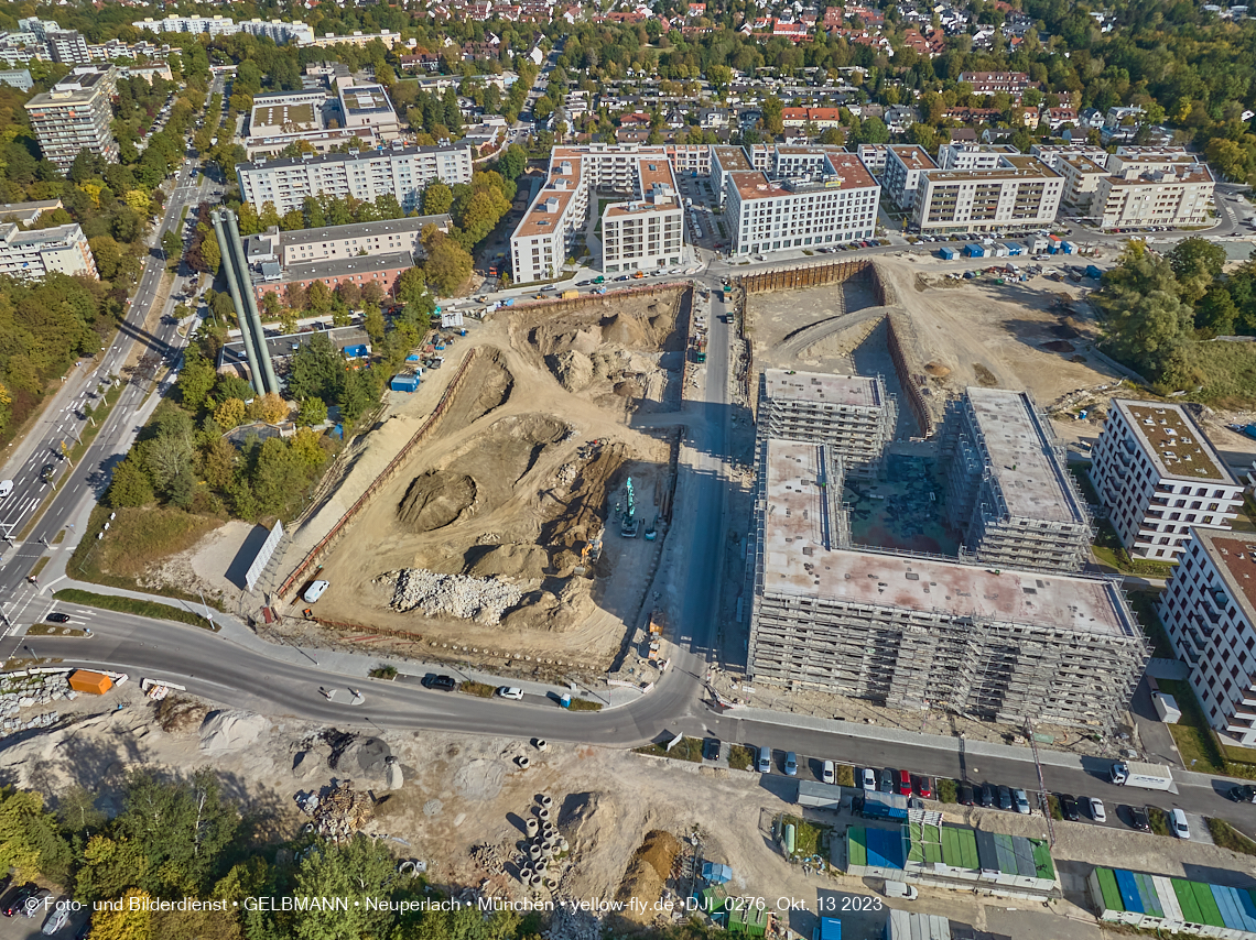 13.10.2023 - DEMOS-Baustelle und BayernHeim-Baustelle Alexisquartier udn Pandion Verde in Neuperlach 13.10.2023 - DEMOS-Baustelle und BayernHeim-Baustelle Alexisquartier udn Pandion Verde in Neuperlach