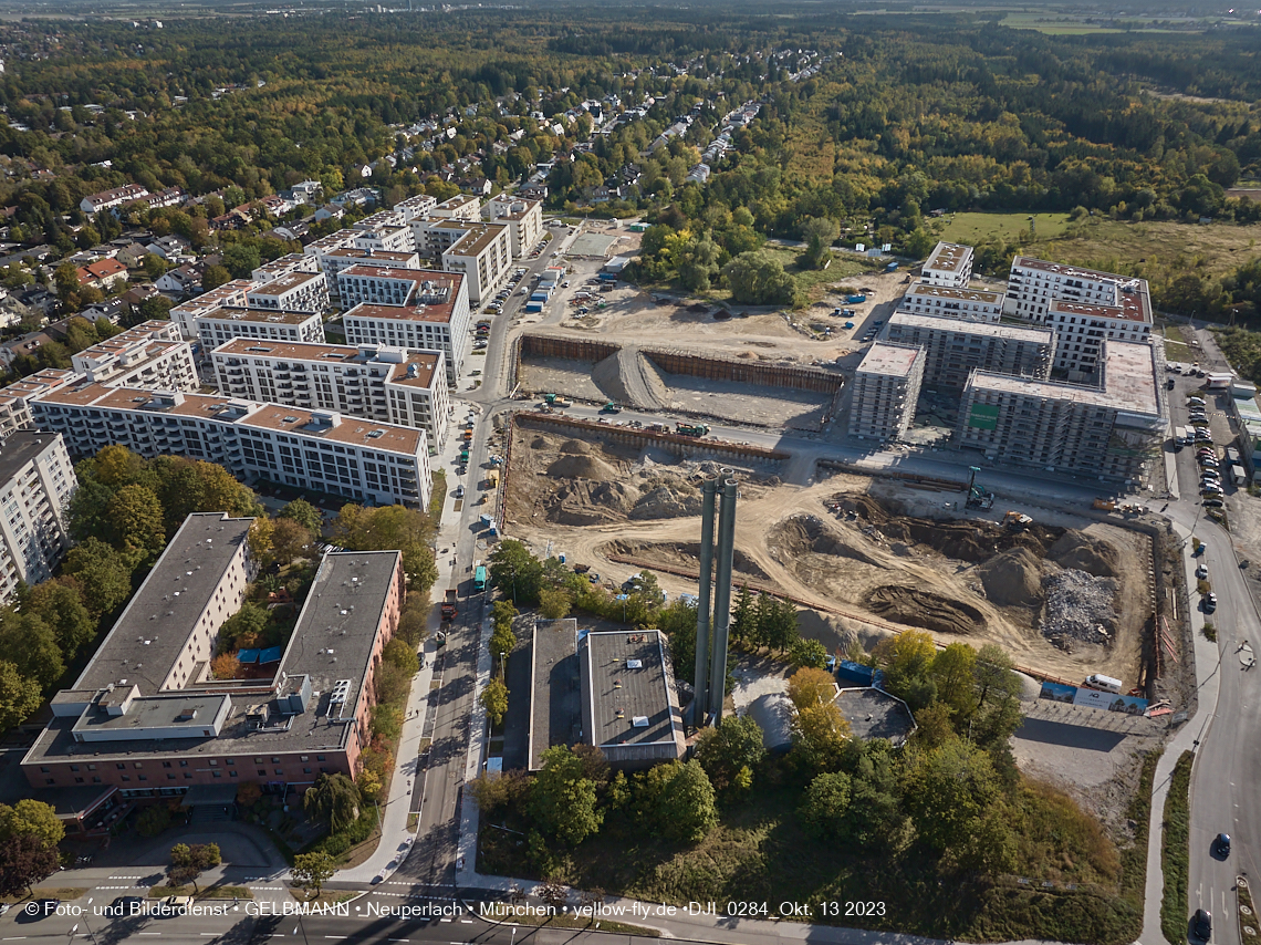 13.10.2023 - DEMOS-Baustelle und BayernHeim-Baustelle Alexisquartier udn Pandion Verde in Neuperlach 13.10.2023 - DEMOS-Baustelle und BayernHeim-Baustelle Alexisquartier udn Pandion Verde in Neuperlach
