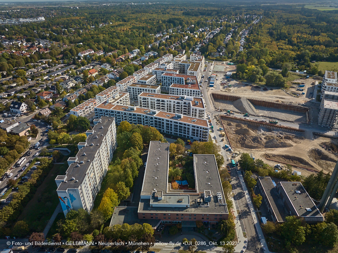 13.10.2023 - DEMOS-Baustelle und BayernHeim-Baustelle Alexisquartier udn Pandion Verde in Neuperlach 13.10.2023 - DEMOS-Baustelle und BayernHeim-Baustelle Alexisquartier udn Pandion Verde in Neuperlach