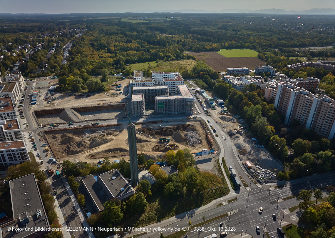 13.10.2023 - DEMOS-Baustelle und BayernHeim-Baustelle Alexisquartier udn Pandion Verde in Neuperlach 13.10.2023 - DEMOS-Baustelle und BayernHeim-Baustelle Alexisquartier udn Pandion Verde in Neuperlach