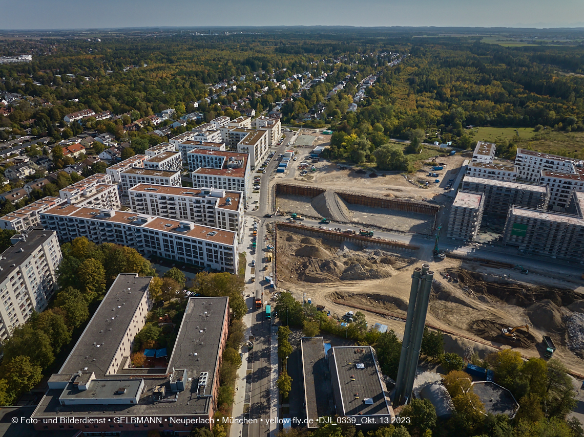 13.10.2023 - DEMOS-Baustelle und BayernHeim-Baustelle Alexisquartier udn Pandion Verde in Neuperlach 13.10.2023 - DEMOS-Baustelle und BayernHeim-Baustelle Alexisquartier udn Pandion Verde in Neuperlach