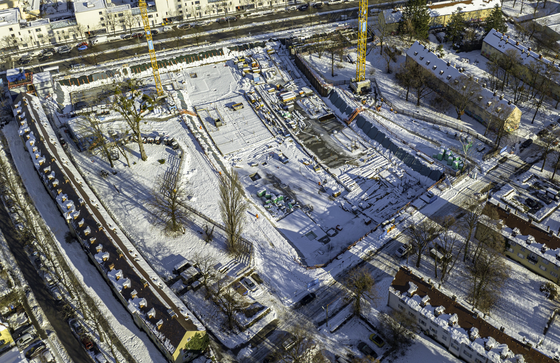 07.12.2021 - Baustelle Maikäfersiedlung in Berg-am-Laim und Neuperlach