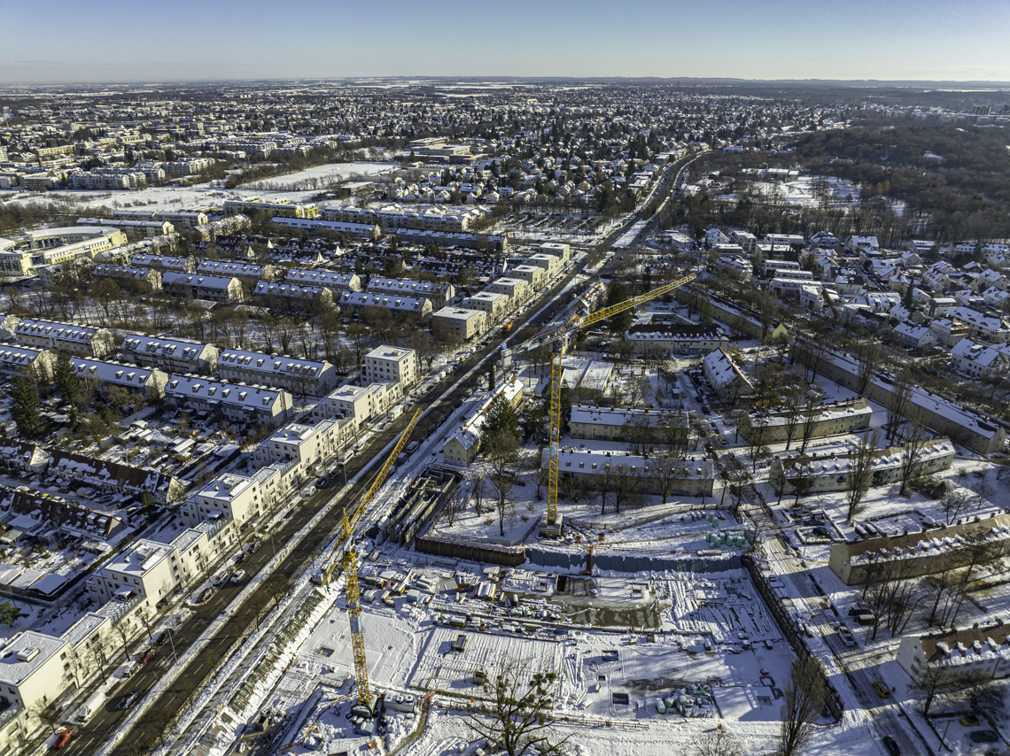 07.12.2021 - Baustelle Maikäfersiedlung in Berg-am-Laim und Neuperlach