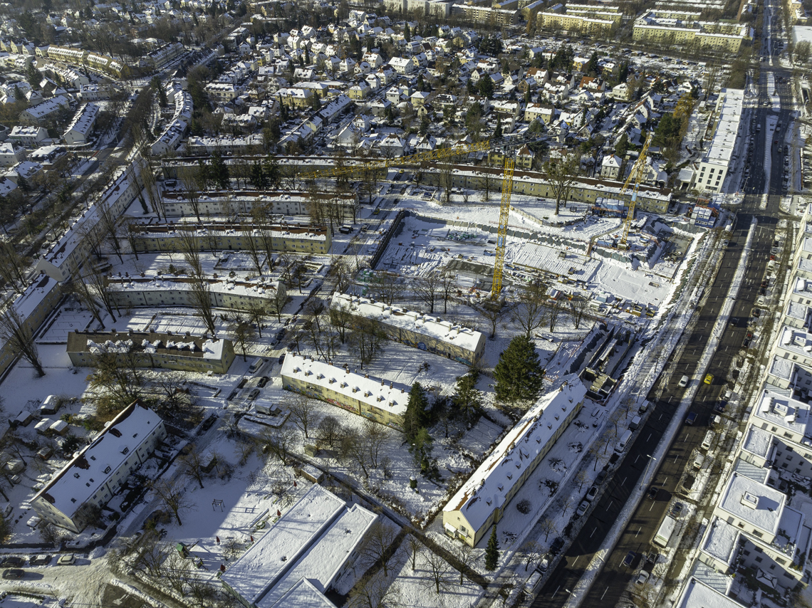07.12.2021 - Baustelle Maikäfersiedlung in Berg-am-Laim und Neuperlach