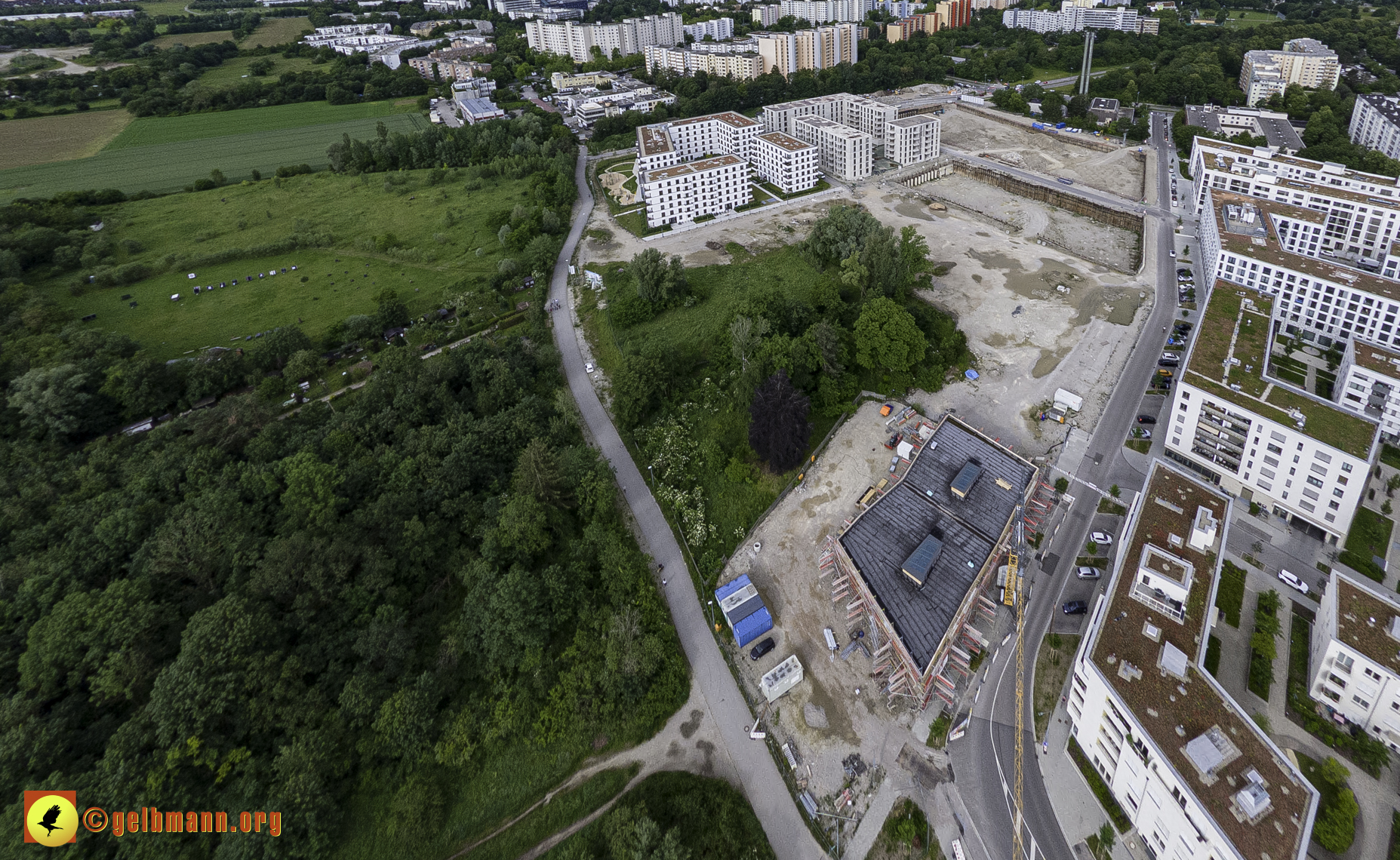 06.06.2024 - Luftbilder der Baustelle Alexisquartier und Pandion Verde in Neuperlach 06.06.2024 - Luftbilder der Baustelle Alexisquartier und Pandion Verde in Neuperlach