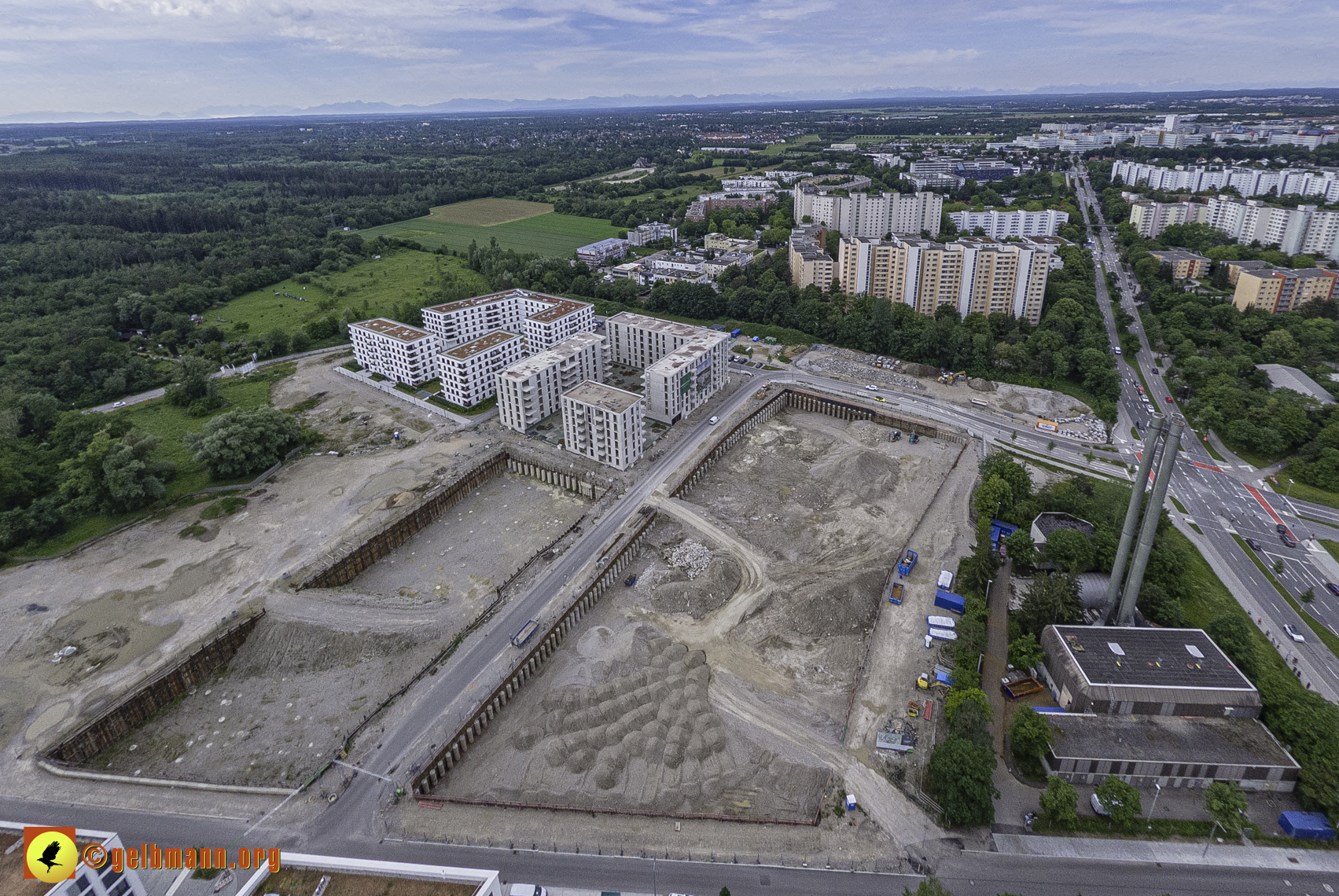 06.06.2024 - Luftbilder der Baustelle Alexisquartier und Pandion Verde in Neuperlach 06.06.2024 - Luftbilder der Baustelle Alexisquartier und Pandion Verde in Neuperlach