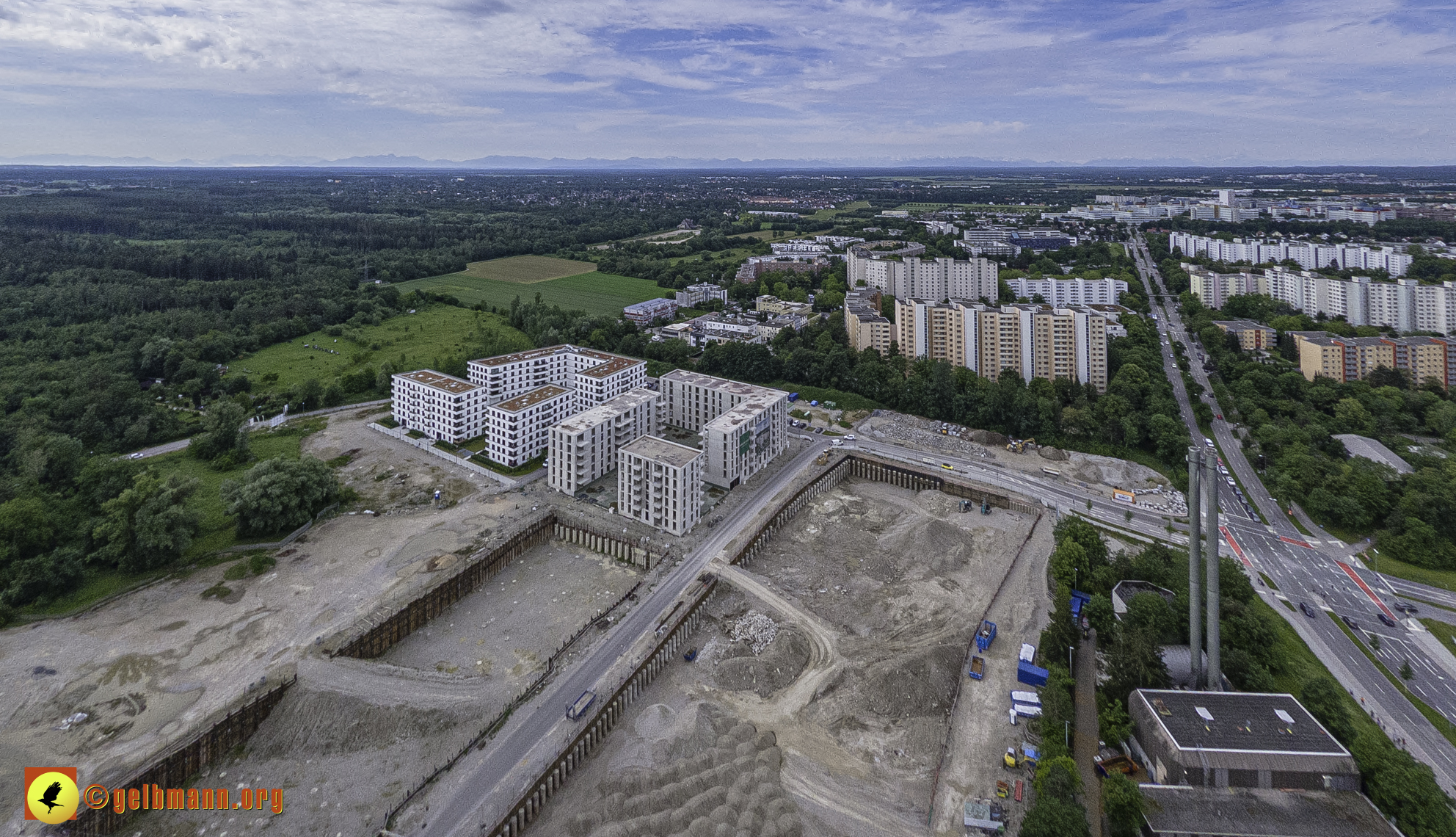 06.06.2024 - Luftbilder der Baustelle Alexisquartier und Pandion Verde in Neuperlach 06.06.2024 - Luftbilder der Baustelle Alexisquartier und Pandion Verde in Neuperlach