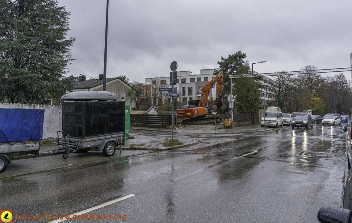 28.11.2024 - Baustelle in der Niederalmstraße Ecke Hugo-Lang-Bogen in Neuperlach