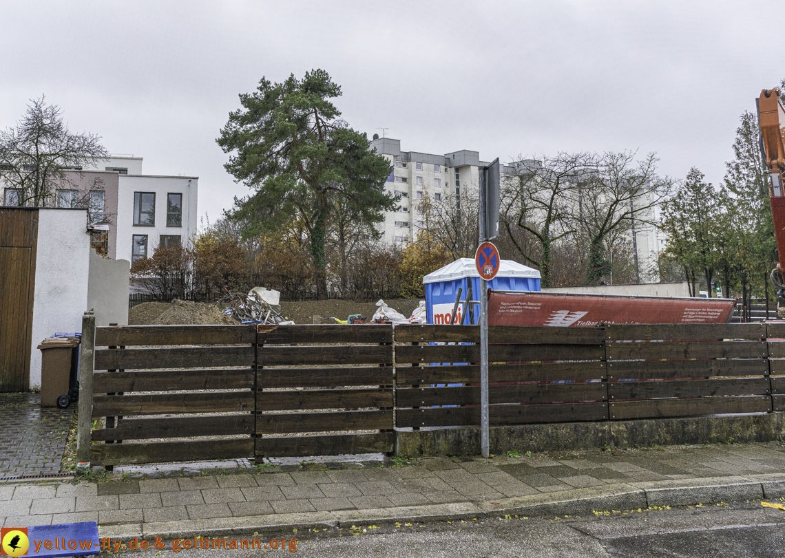 28.11.2024 - Baustelle in der Niederalmstraße Ecke Hugo-Lang-Bogen in Neuperlach