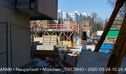 24.03.2020 - Aufstockungsbaustelle Oskar-Maria-Graf-Ring in Neuperlach