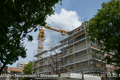 20.07.2020 - Aufstockungsbaustelle Oskar-Maria-Graf-Ring in Neuperlach