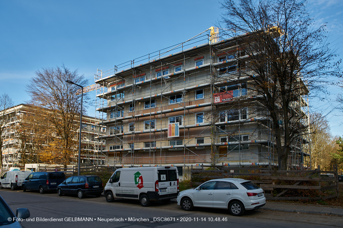Aufstockungsbaustelle am Oskar-Maria-Graf-Ring in Neuperlach