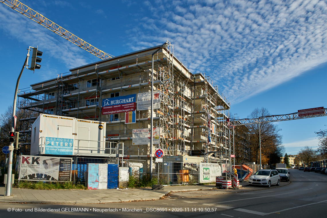 Aufstockungsbaustelle am Oskar-Maria-Graf-Ring in Neuperlach