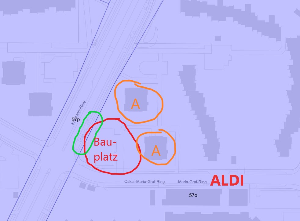 Grundriss der Baustelle Oskar-Maria-Graf-Ring